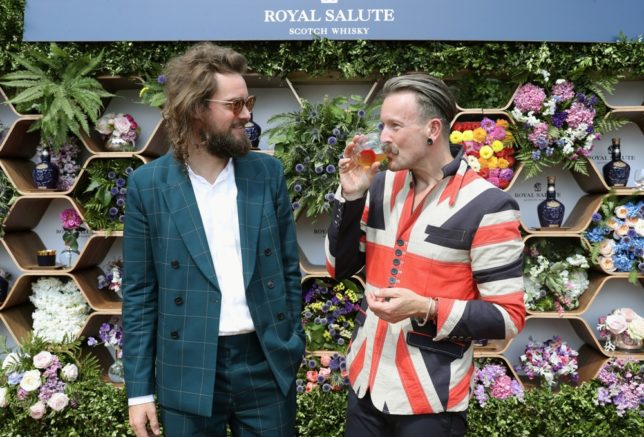 Royal Salute Creative Advisor Barnabé Fillion and Royal floral artist Simon Lycett (Photo courtesy of The Button Collective)