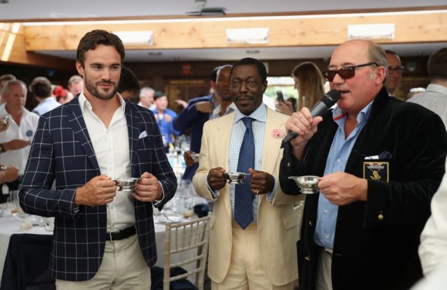 Thom Evans is with Prince Albert Esiri of Nigeria and Peter Prentice of Royal Salute